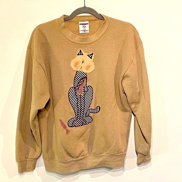 Women's Jerzees Stiched Cat Crewneck - Medium - Picture 1 of 7